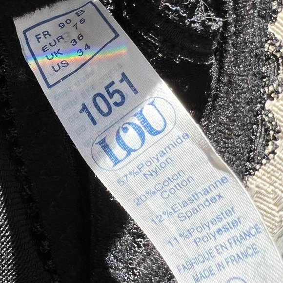NWT Vintage Lou Bra from Paris France! All lace with Floral Scalloped Black 34B - Picture 13 of 14